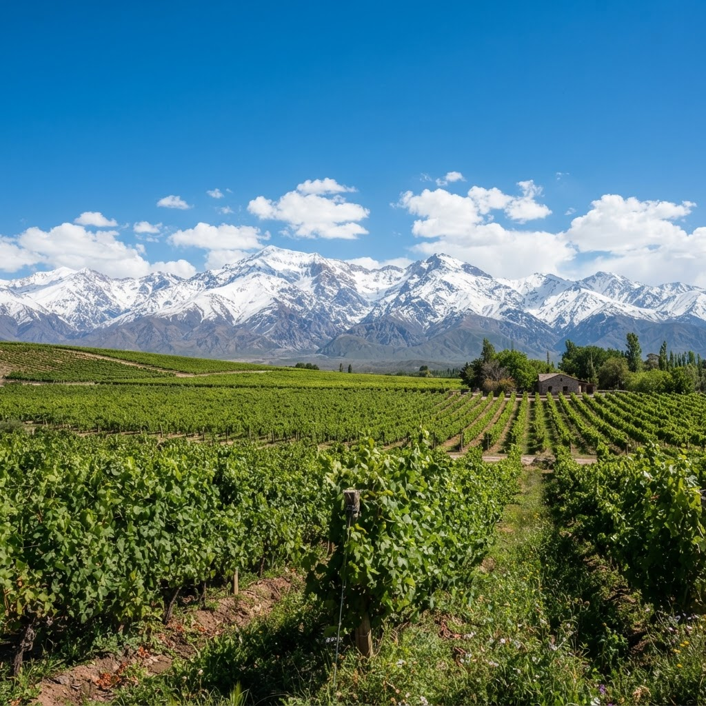 Vinedos de Mendoza en verano argentino
