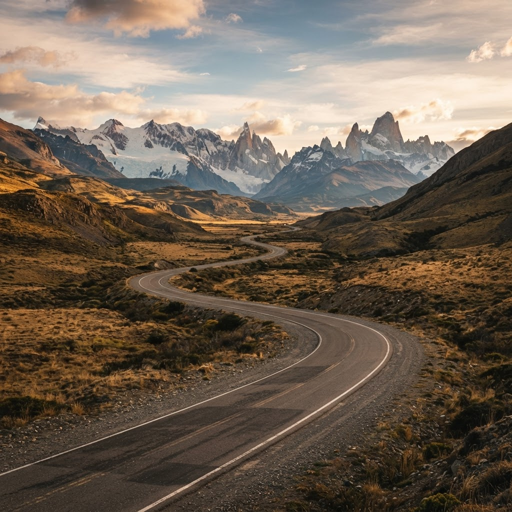 La Ruta 40 atravesando el paisaje andino patagonico
